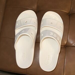 CROCS White Dual-Strap Slide Sandals